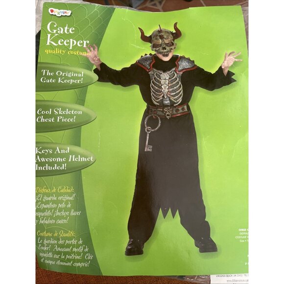 Skeleton Gate Keeper Halloween Costume Child Medium 8-10 New Complete - Picture 1 of 3